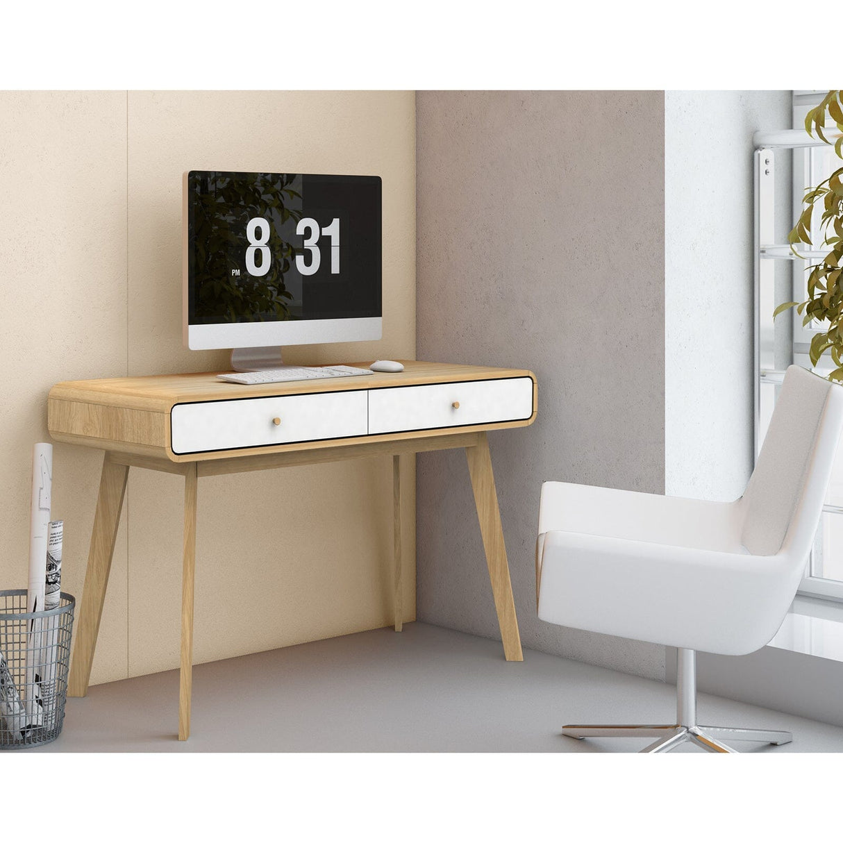 LOFT24 Cassie Desk - Oak & White