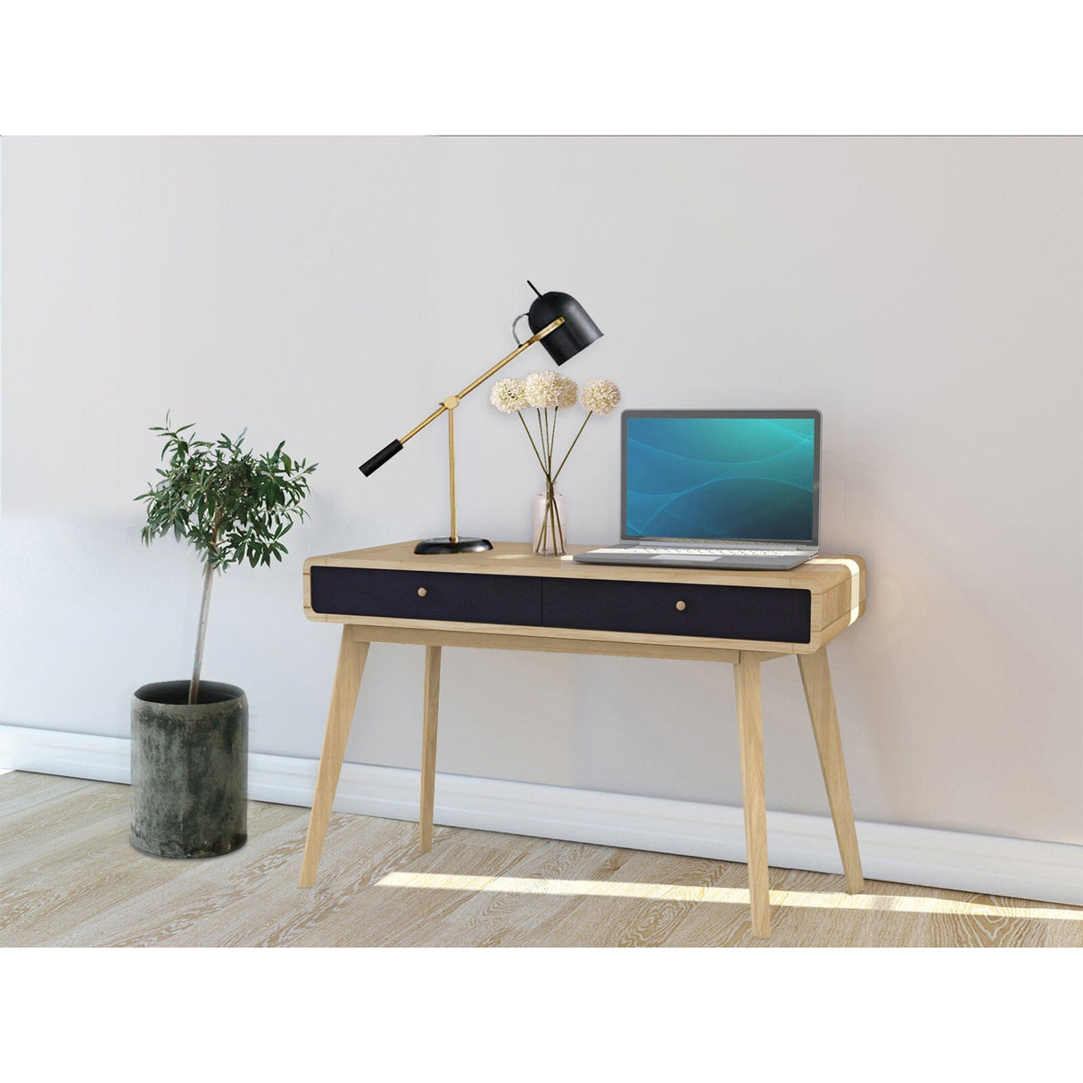 LOFT24 Cassie Desk - Oak & Black