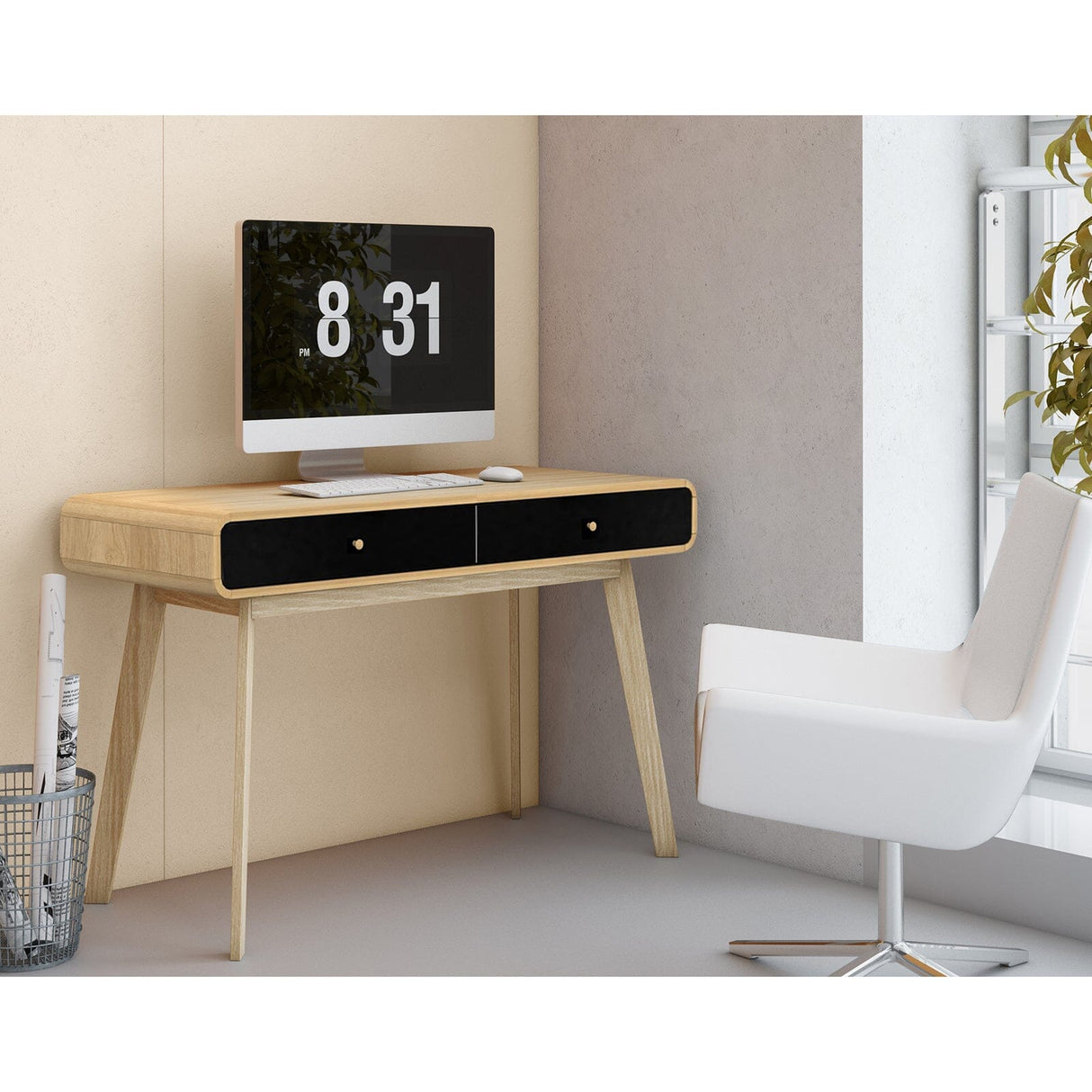 LOFT24 Cassie Desk - Oak & Black