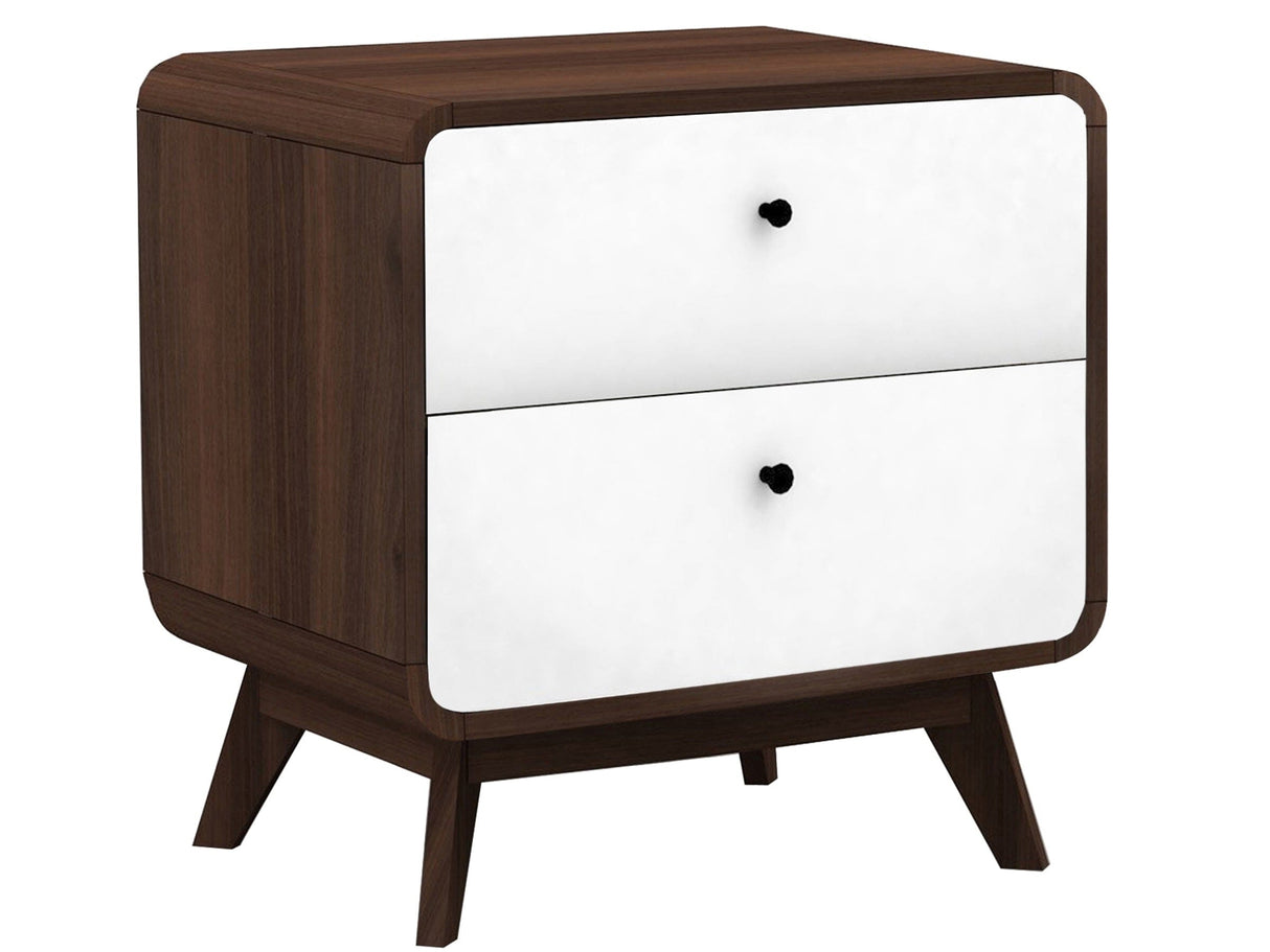 LOFT24 Cassie Nightstand - Walnut & White