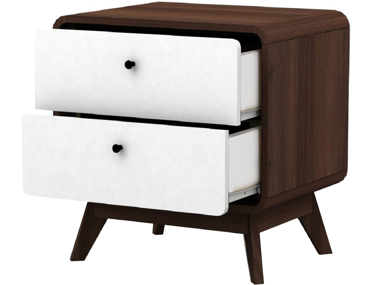 LOFT24 Cassie Nightstand - Walnut & White