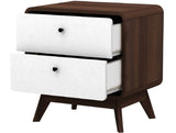 LOFT24 Cassie Nightstand - Walnut & White