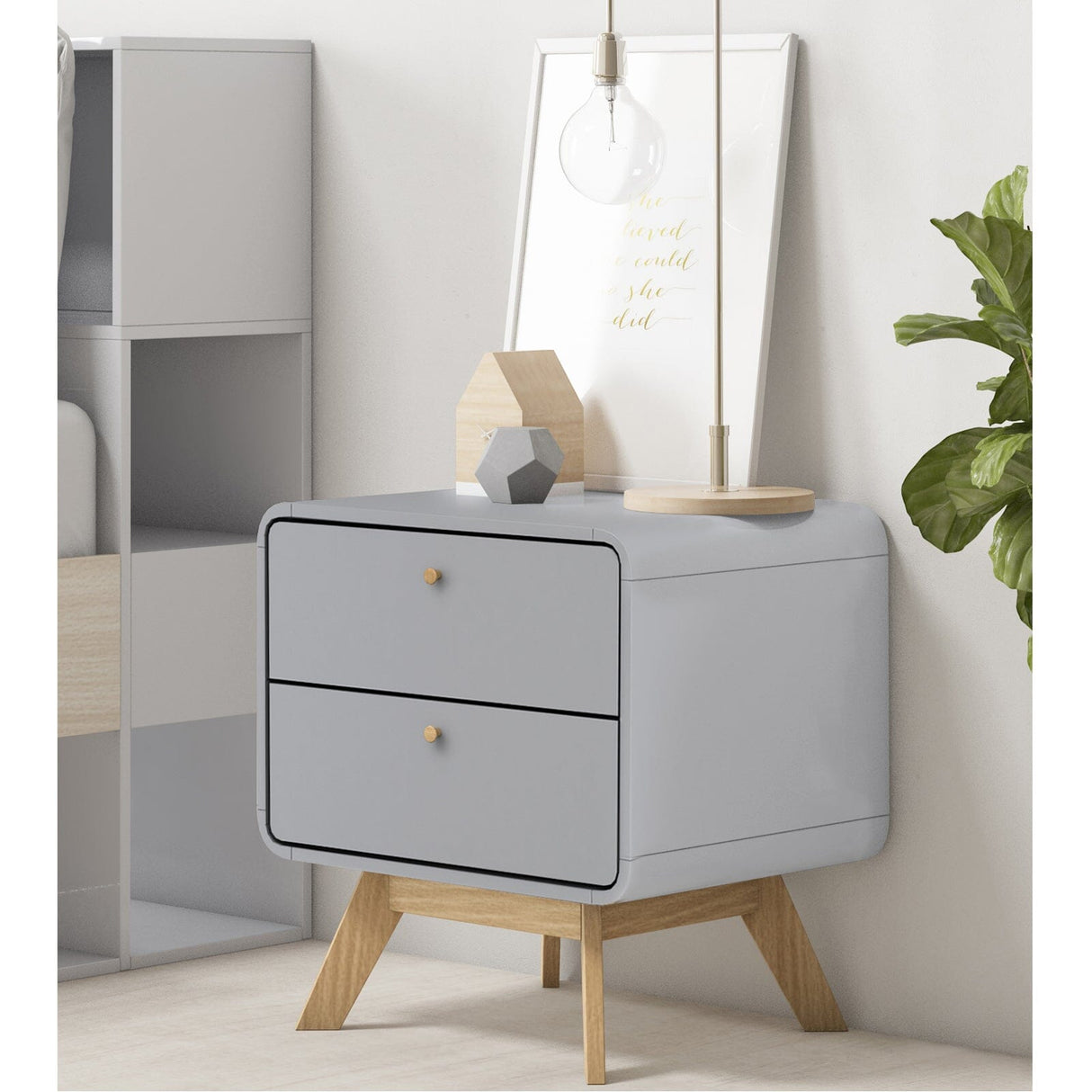 LOFT24 Cassie Nightstand - Grey
