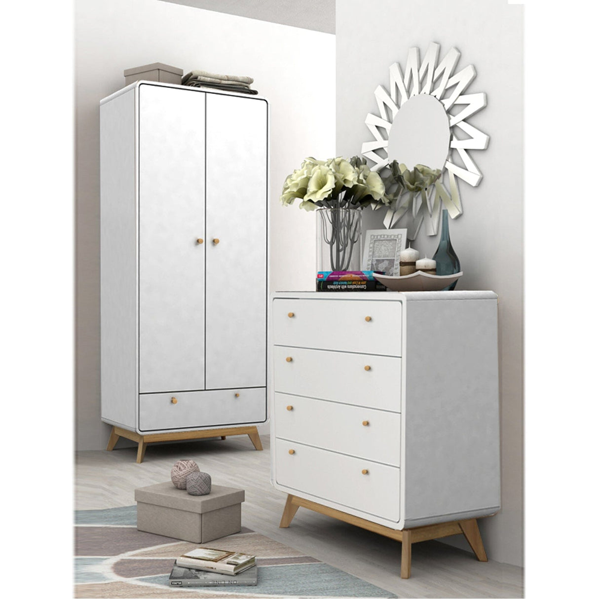 LOFT24 Cassie 4 Drawer Dresser - White