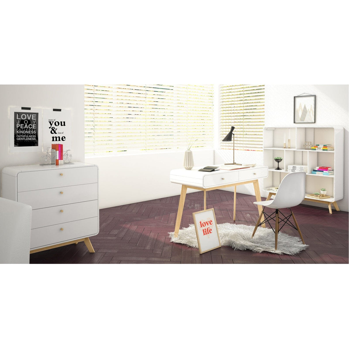 LOFT24 Cassie 4 Drawer Dresser - White