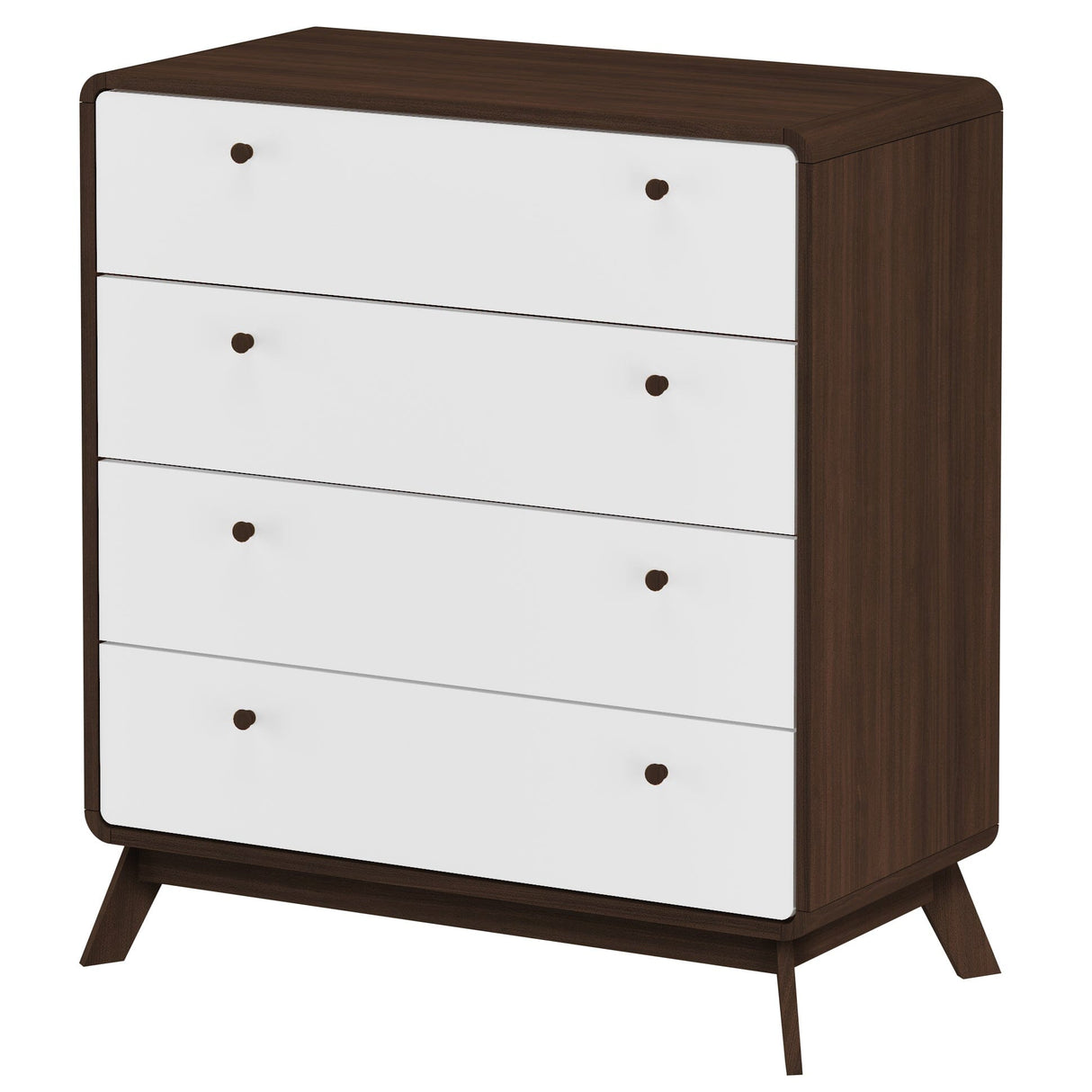 LOFT24 Cassie 4 Drawer Dresser - Walnut & White