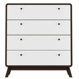 LOFT24 Cassie 4 Drawer Dresser - Walnut & White