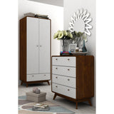 LOFT24 Cassie 4 Drawer Dresser - Walnut & White