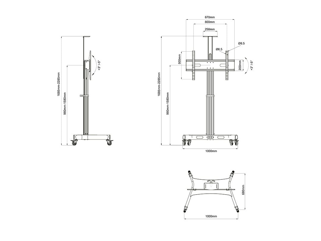 Multibrackets M Motorized Public Floorstand Single Pillar 170 HD
