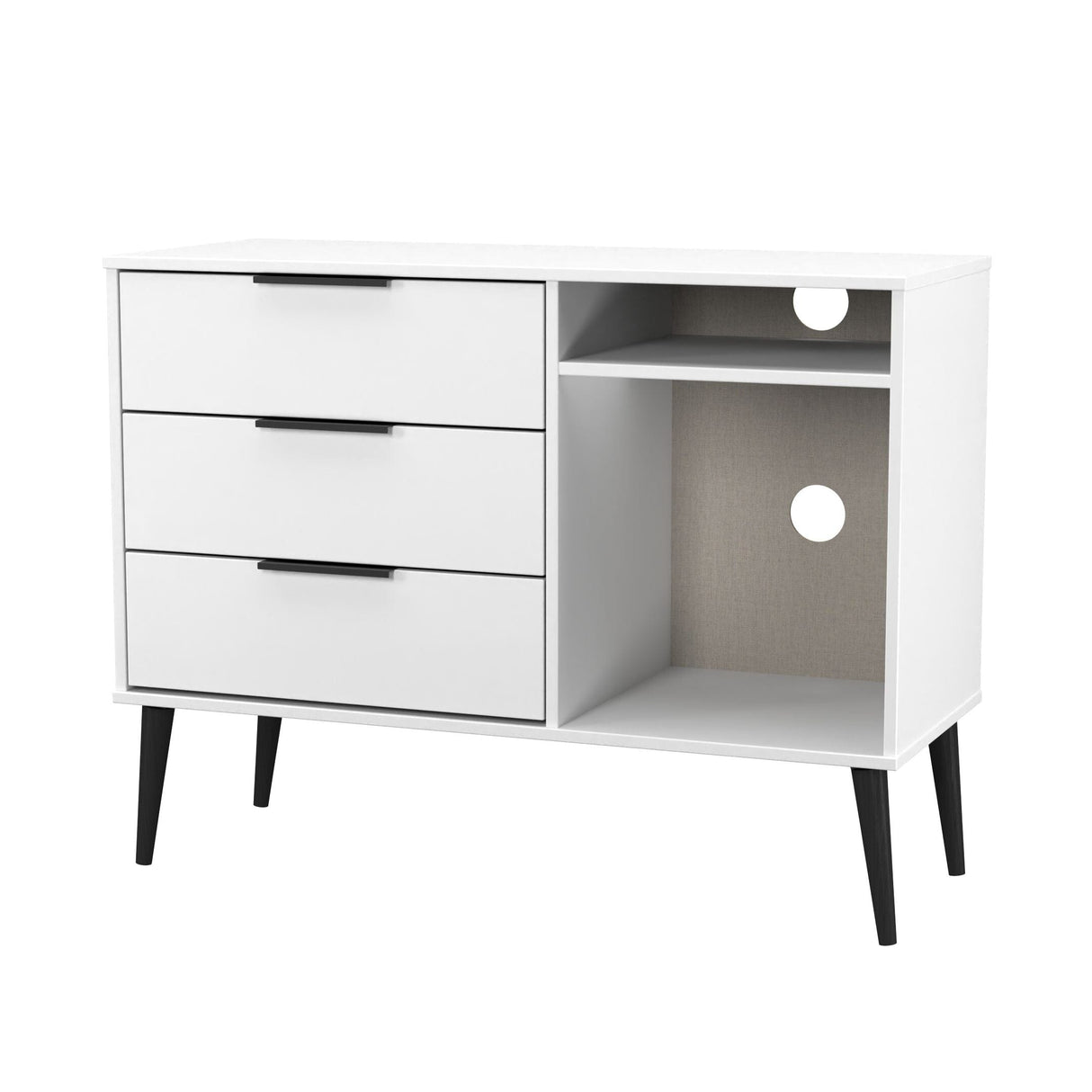 Welcome Furniture Matt White Hong Kong 3 Drawer TV Cabinet HKB246WMWM