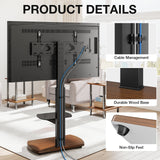 TTAP FS1-WAL Walnut & Black TV Stand with Height Adjustable Swivel Bracket for up to 55" TVs