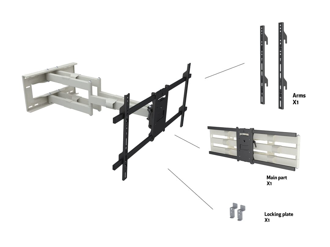 Multibrackets M Universal Long Reach TV Wall Bracket Arm 910mm in White