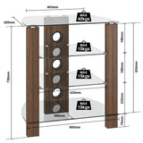 TTAP Vision 4 Shelf Hi-Fi Stand in Walnut with Clear Glass