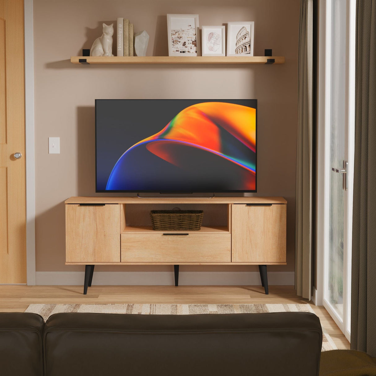 Welcome Furniture Nebraska Oak Hong Kong Wide TV Cabinet HKB252NBNB