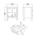 Furniture To Go Barcelona Package - Bedside Table 2 Drawers + Chest 5 Drawers + Wardrobe with 2 Doors in White