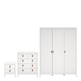 Furniture To Go Barcelona Package - Bedside Table 2 Drawers + Chest 5 Drawers + Wardrobe with 2 Doors in White