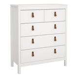 Furniture To Go Barcelona Package - Bedside Table 2 Drawers + Chest 5 Drawers + Wardrobe with 2 Doors in White