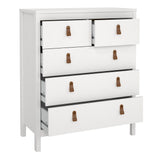Furniture To Go Barcelona Package - Bedside Table 2 Drawers + Chest 5 Drawers + Wardrobe with 2 Doors in White