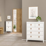Furniture To Go Barcelona Package - Bedside Table 2 Drawers + Chest 5 Drawers + Wardrobe with 2 Doors in White