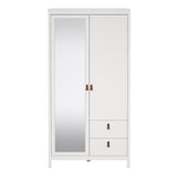 Furniture To Go Barcelona Wardrobe with 1 Door 1 Mirror Door 2 Drawers in White