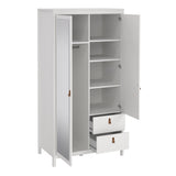 Furniture To Go Barcelona Wardrobe with 1 Door 1 Mirror Door 2 Drawers in White