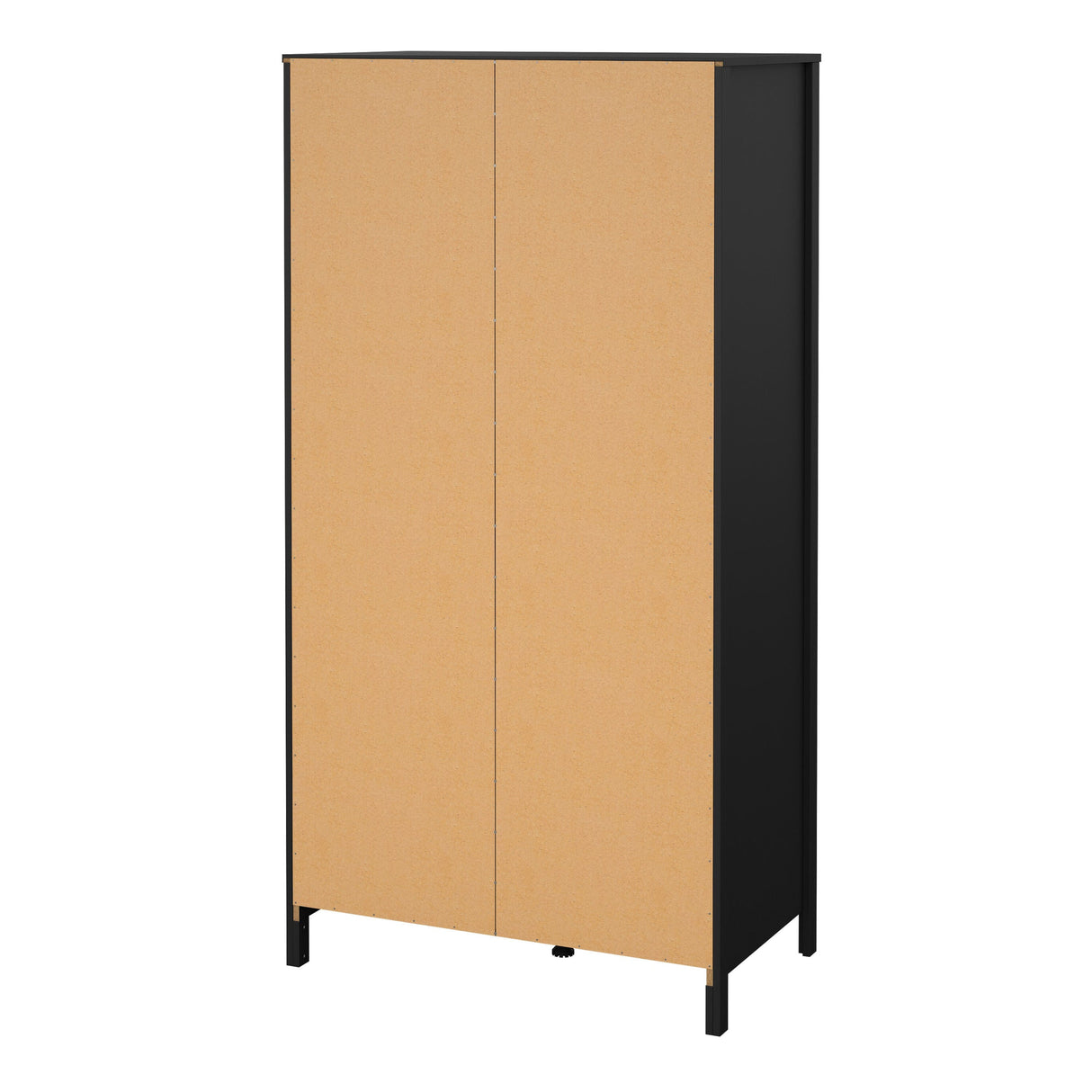Furniture To Go Barcelona Wardrobe with 1 Door 1 Mirror Door 2 Drawers in Matt Black