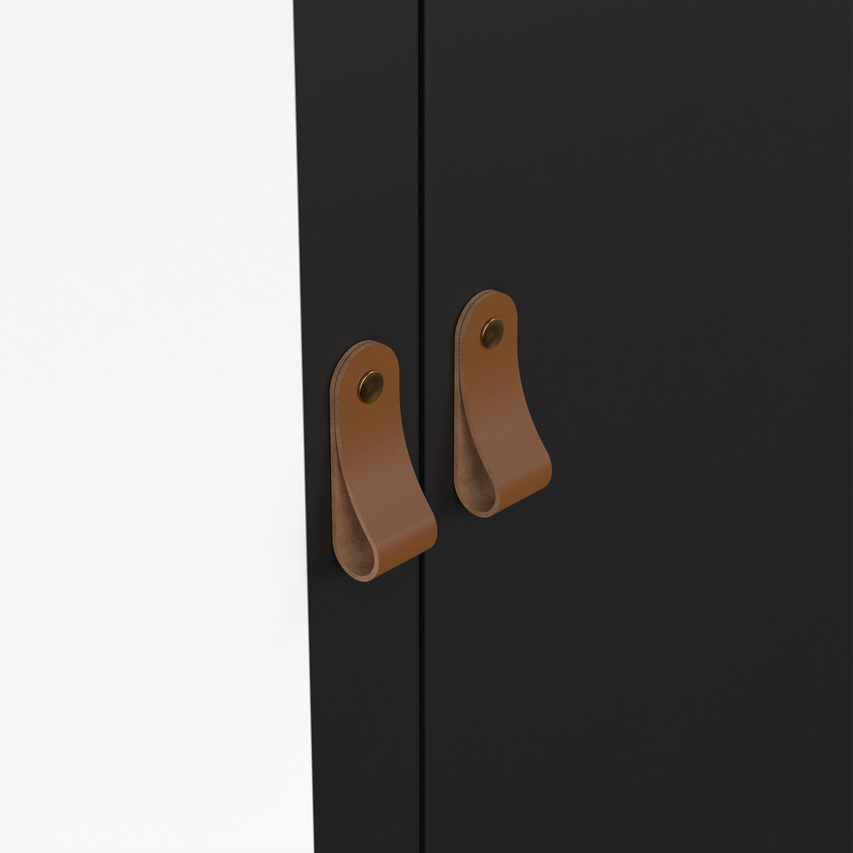 Furniture To Go Barcelona Wardrobe with 1 Door 1 Mirror Door 2 Drawers in Matt Black