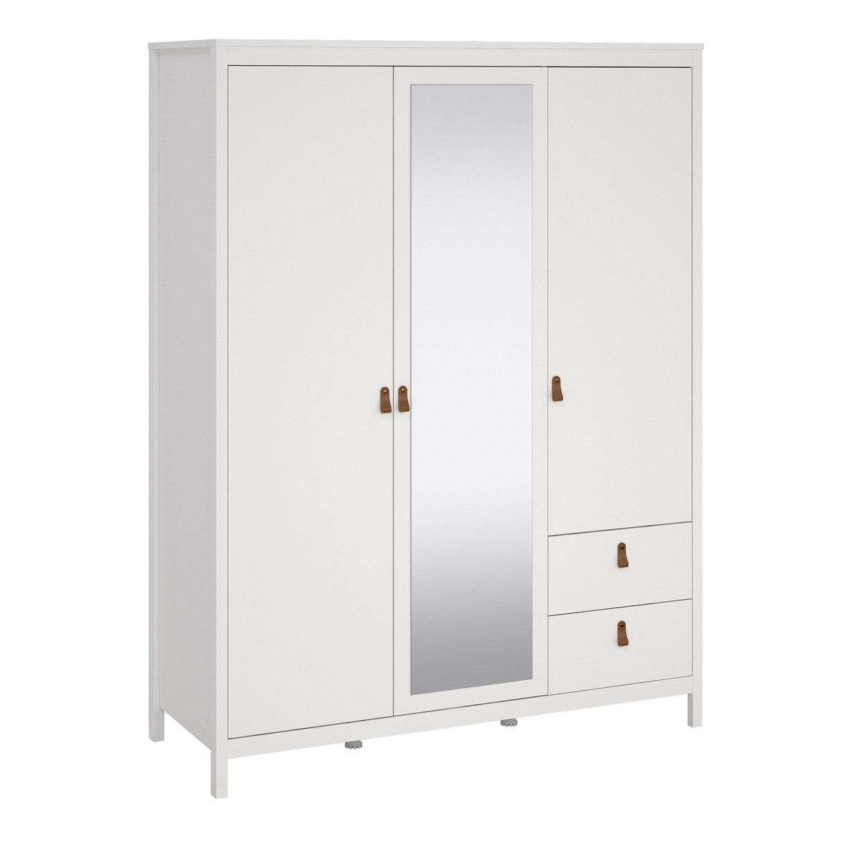 Furniture To Go Barcelona Wardrobe with 2 Doors 1 Mirror Door 2 Drawers in White