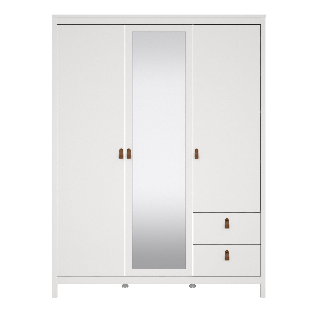 Furniture To Go Barcelona Wardrobe with 2 Doors 1 Mirror Door 2 Drawers in White