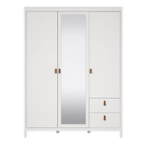 Furniture To Go Barcelona Wardrobe with 2 Doors 1 Mirror Door 2 Drawers in White