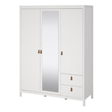 Furniture To Go Barcelona Wardrobe with 2 Doors 1 Mirror Door 2 Drawers in White