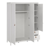 Furniture To Go Barcelona Wardrobe with 2 Doors 1 Mirror Door 2 Drawers in White