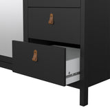 Furniture To Go Barcelona Wardrobe with 2 Doors 1 Mirror Door 2 Drawers in Matt Black