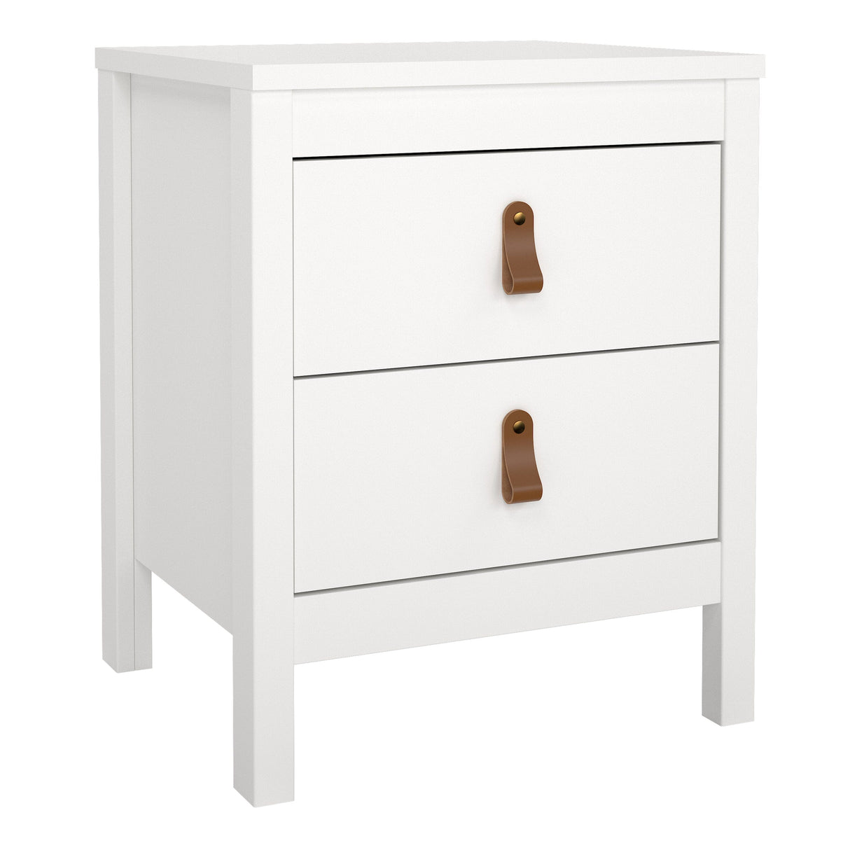 Furniture To Go Barcelona Bedside Table 2 Drawers in White