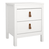 Furniture To Go Barcelona Bedside Table 2 Drawers in White