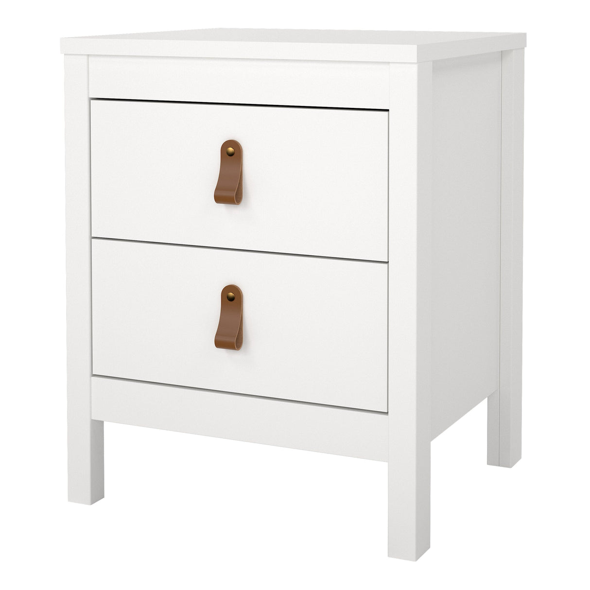 Furniture To Go Barcelona Bedside Table 2 Drawers in White