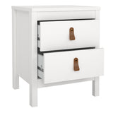 Furniture To Go Barcelona Bedside Table 2 Drawers in White
