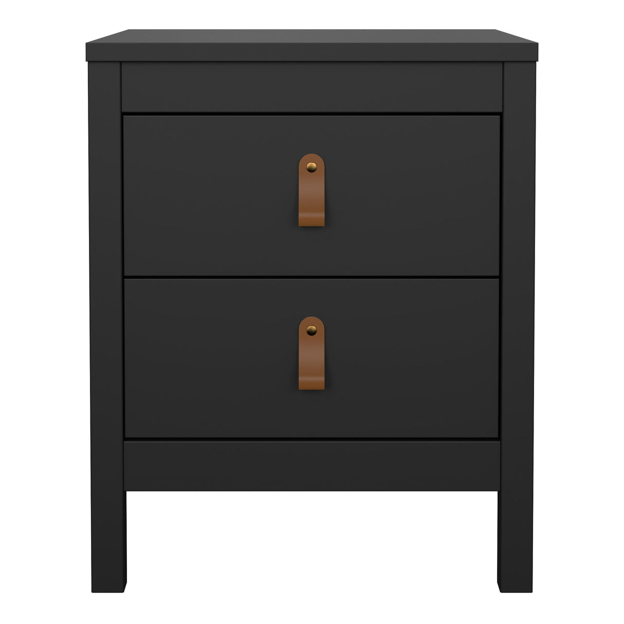 Furniture To Go Barcelona Bedside Table 2 Drawers in Matt Black