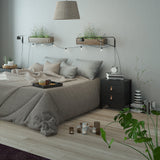 Furniture To Go Barcelona Bedside Table 2 Drawers in Matt Black