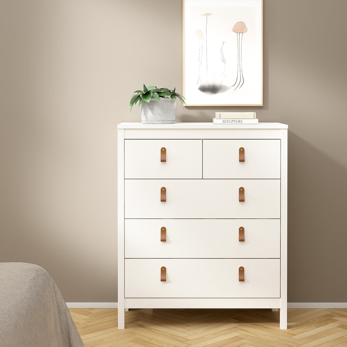 Furniture To Go Barcelona Chest 3+2 Drawers in White