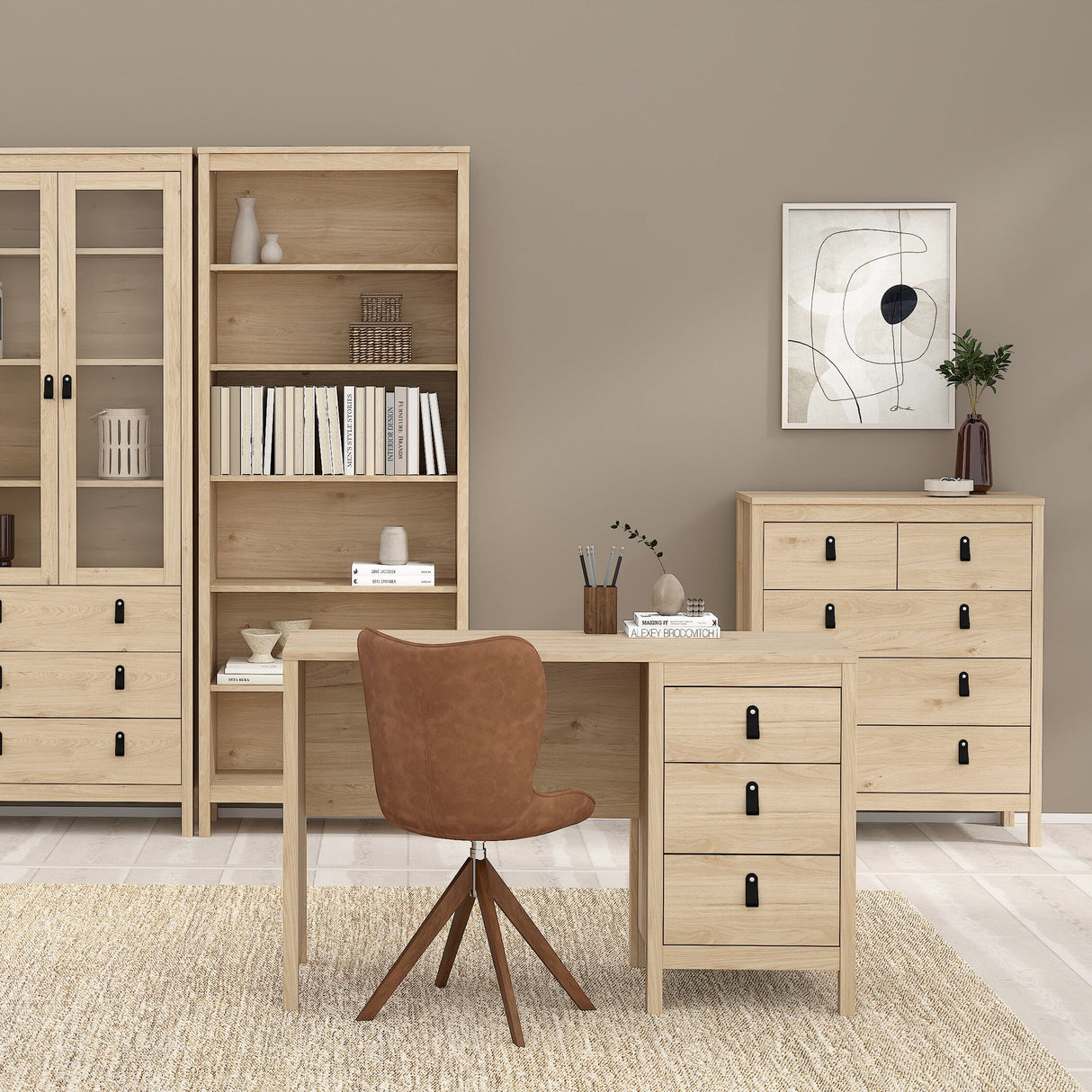 Furniture To Go Barcelona Chest 3+2 Drawers in Jackson Hickory Oak