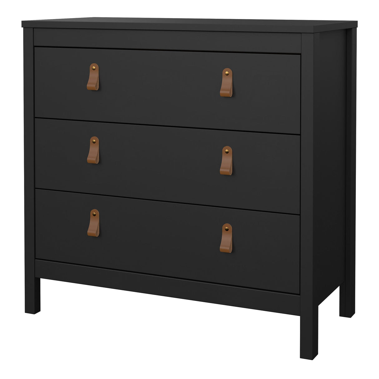 Furniture To Go Barcelona Chest 3 Drawers in Matt Black