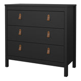 Furniture To Go Barcelona Chest 3 Drawers in Matt Black