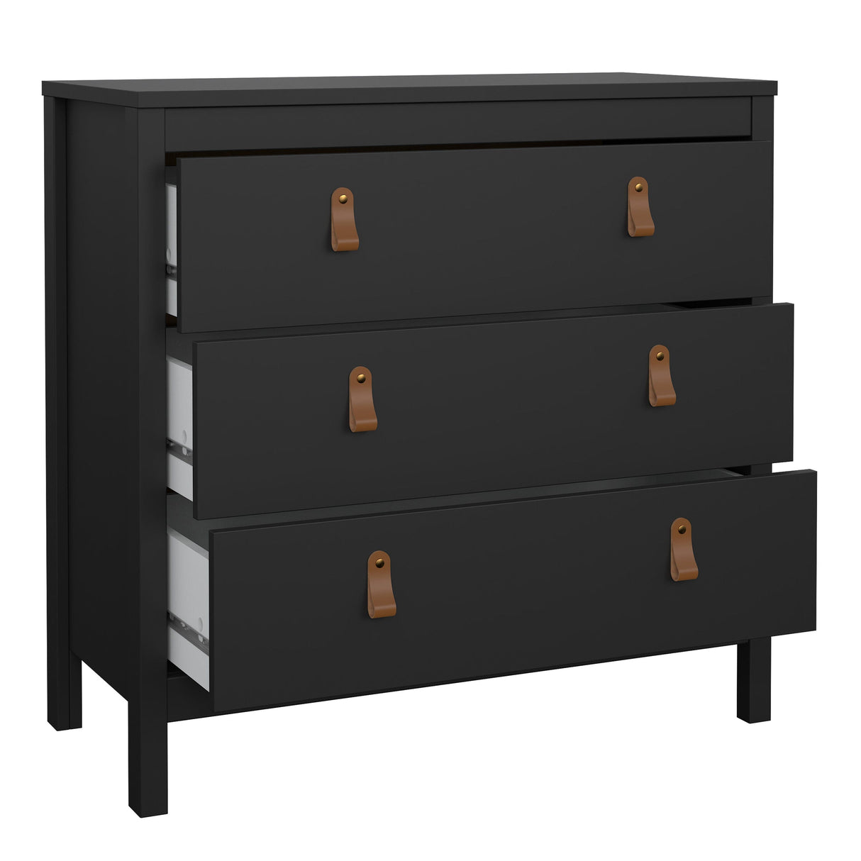 Furniture To Go Barcelona Chest 3 Drawers in Matt Black