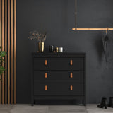 Furniture To Go Barcelona Chest 3 Drawers in Matt Black