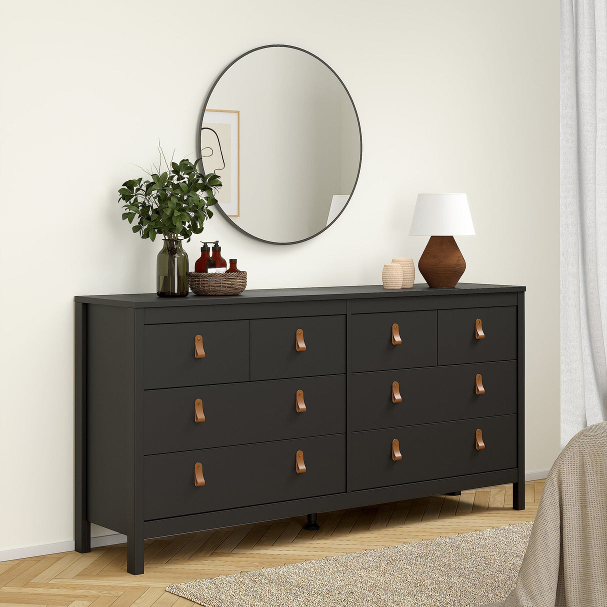 Furniture To Go Barcelona Double Dresser 4+4 Drawers in Matt Black