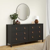 Furniture To Go Barcelona Double Dresser 4+4 Drawers in Matt Black