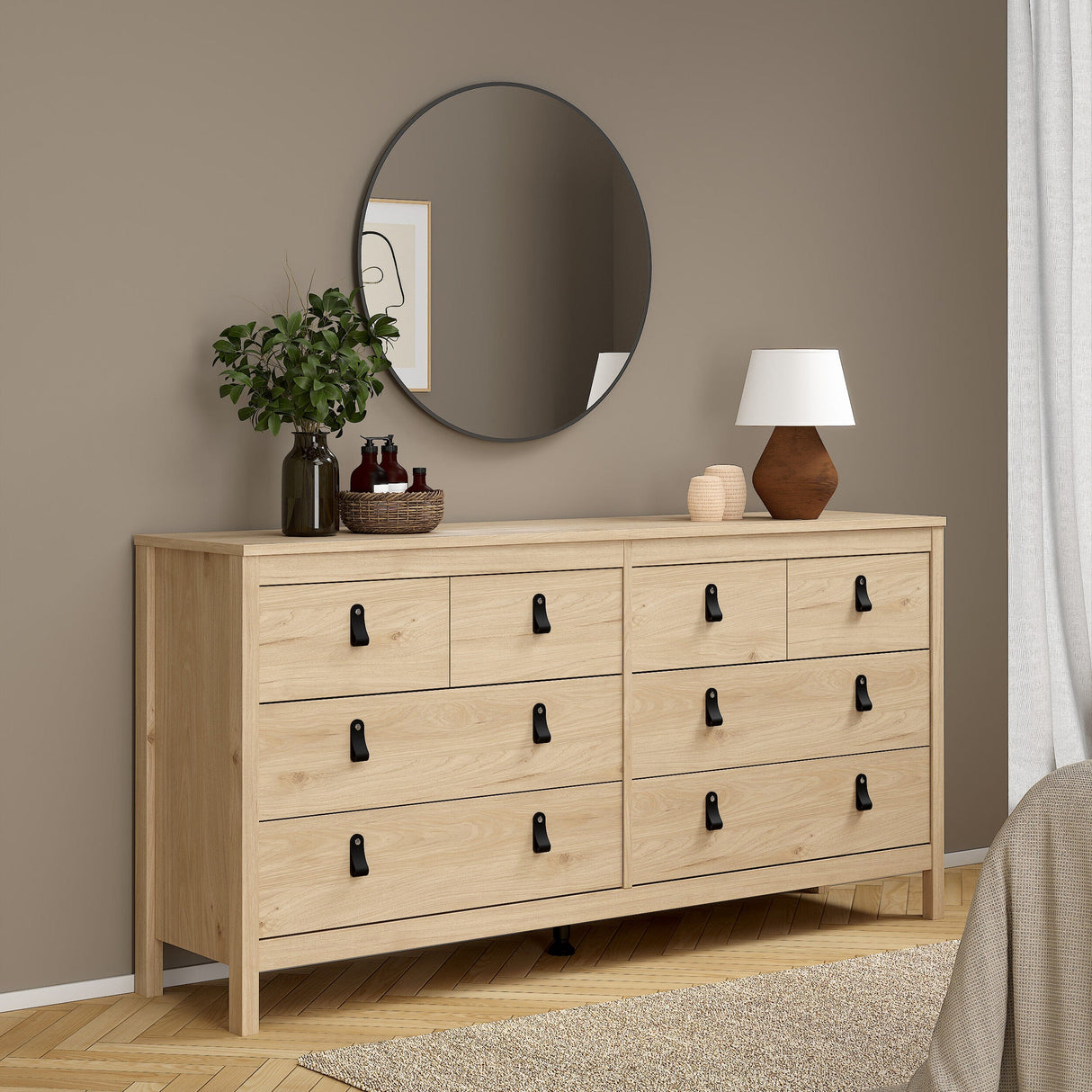 Furniture To Go Barcelona Double Dresser 4+4 Drawers in Jackson Hickory Oak