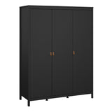 Furniture To Go Barcelona Wardrobe with 3 Doors in Matt Black