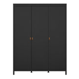 Furniture To Go Barcelona Wardrobe with 3 Doors in Matt Black